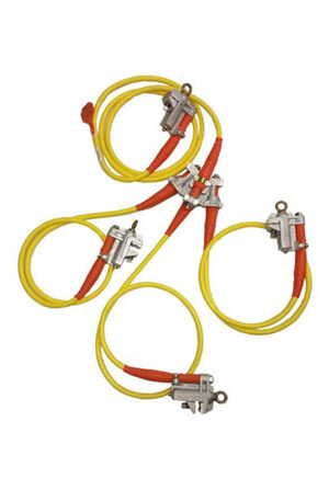 Salisbury 4369 Flat Jaw Grounding Clamp 4 Way Cluster 4/0 Cable 10 ft ground leg 3 – 6 ft phase legs